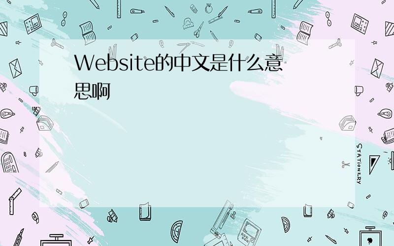 Website的中文是什么意思啊