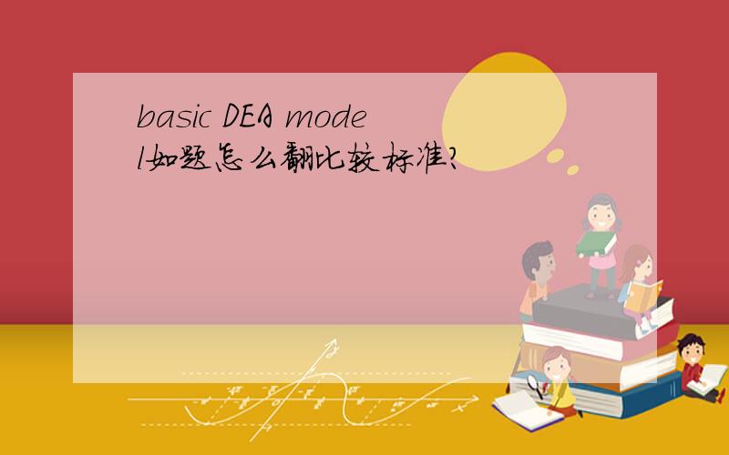basic DEA model如题怎么翻比较标准?