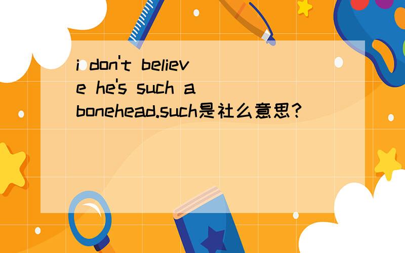 i don't believe he's such a bonehead.such是社么意思?