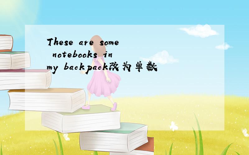 These are some notebooks in my backpack改为单数