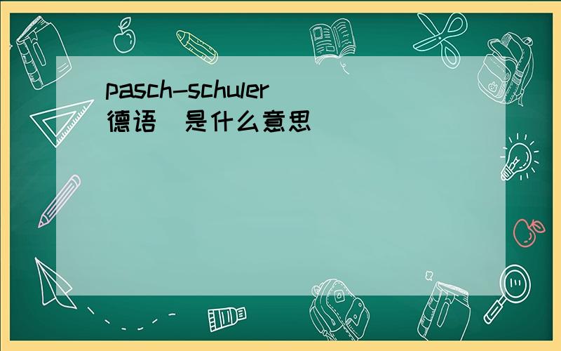 pasch-schuler（德语）是什么意思
