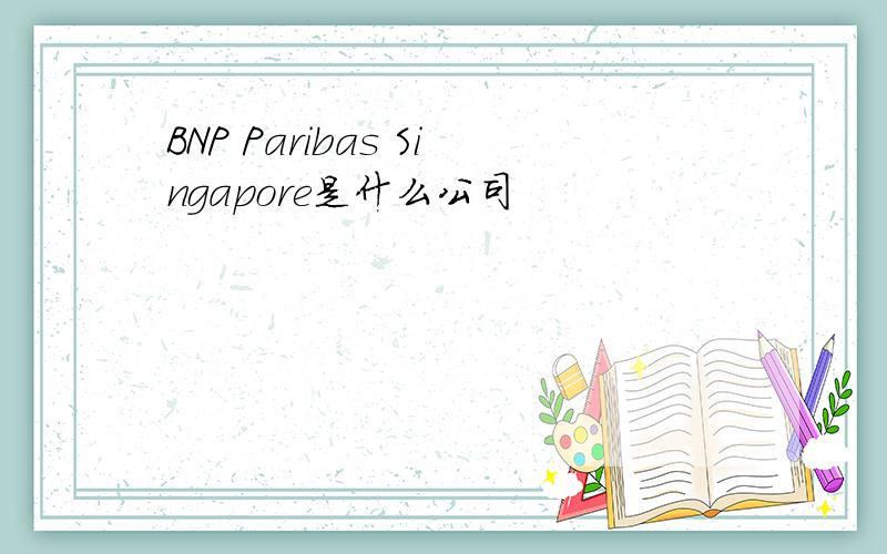 BNP Paribas Singapore是什么公司