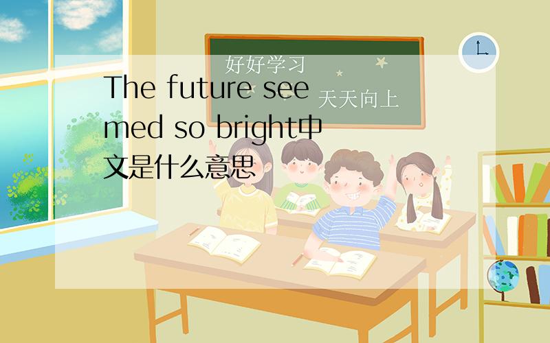 The future seemed so bright中文是什么意思
