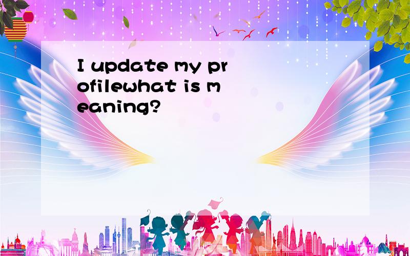 I update my profilewhat is meaning?