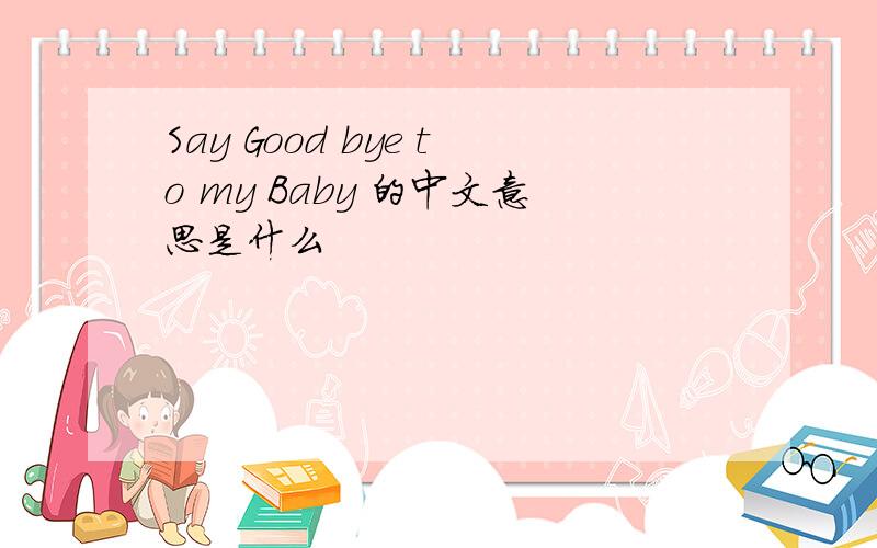 Say Good bye to my Baby 的中文意思是什么