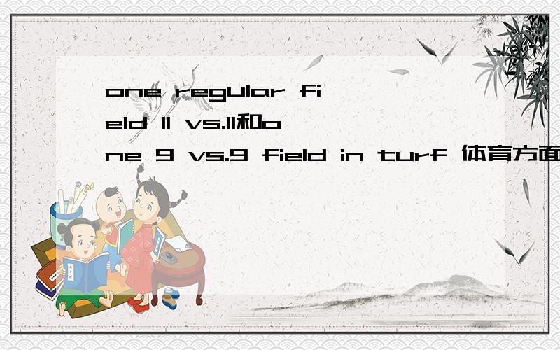 one regular field 11 vs.11和one 9 vs.9 field in turf 体育方面的
