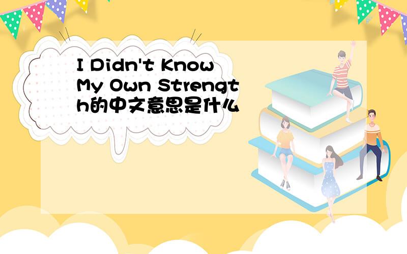 I Didn't Know My Own Strength的中文意思是什么