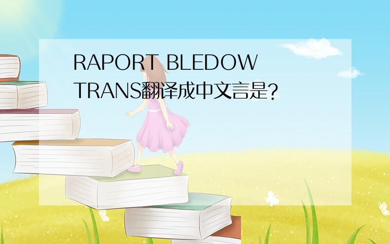 RAPORT BLEDOW TRANS翻译成中文言是?