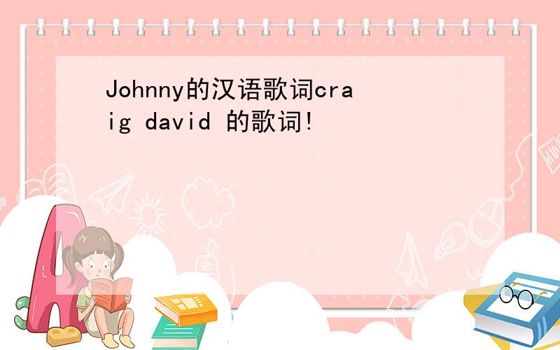 Johnny的汉语歌词craig david 的歌词!