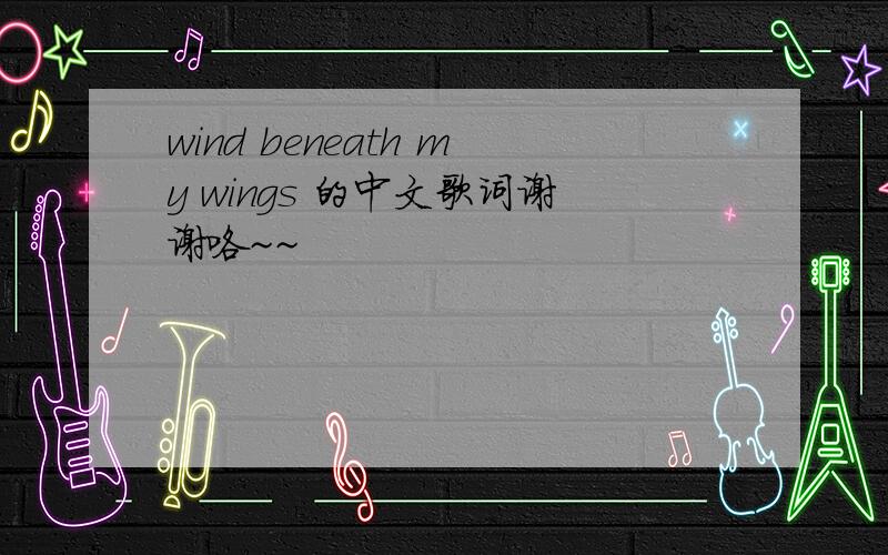 wind beneath my wings 的中文歌词谢谢咯~~