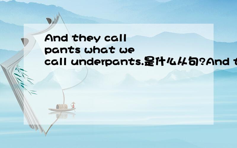 And they call pants what we call underpants.是什么从句?And they call pants what we call underpants.是什么从句?
