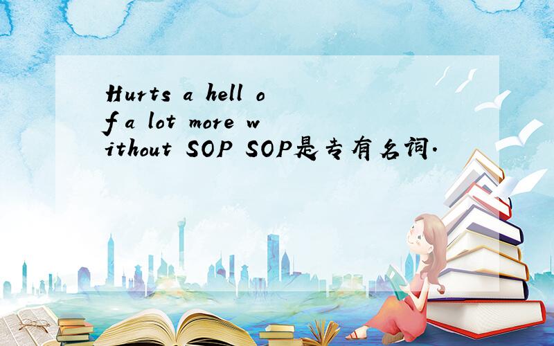 Hurts a hell of a lot more without SOP SOP是专有名词.
