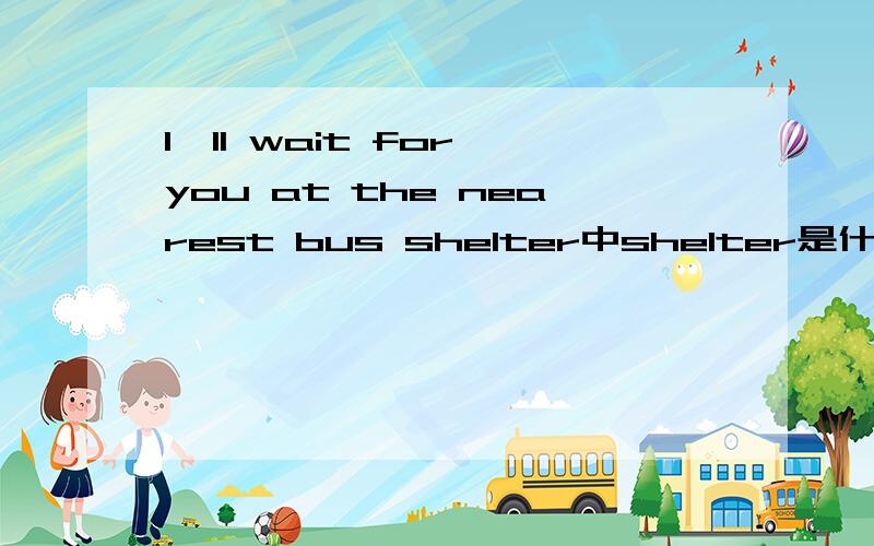 I'll wait for you at the nearest bus shelter中shelter是什么意思