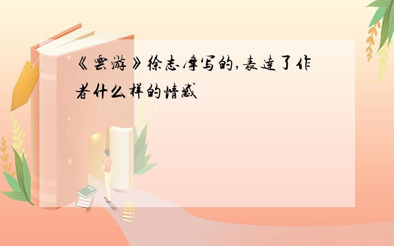 《云游》徐志摩写的,表达了作者什么样的情感