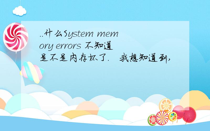 ..什么System memory errors 不知道是不是内存坏了.　我想知道到,