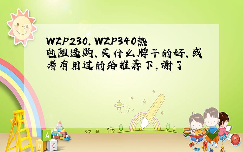 WZP230,WZP340热电阻选购,买什么牌子的好,或者有用过的给推荐下,谢了