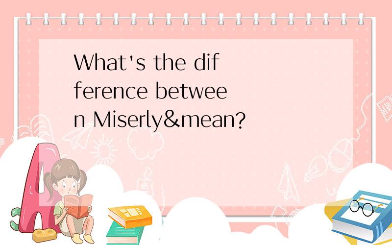 What's the difference between Miserly&mean?