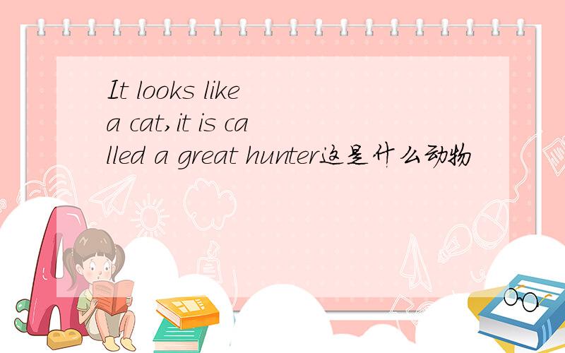 It looks like a cat,it is called a great hunter这是什么动物