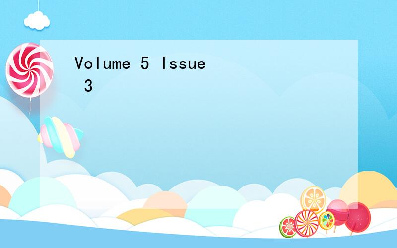 Volume 5 Issue 3
