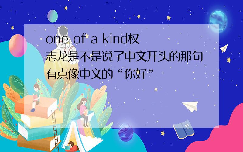 one of a kind权志龙是不是说了中文开头的那句有点像中文的“你好”