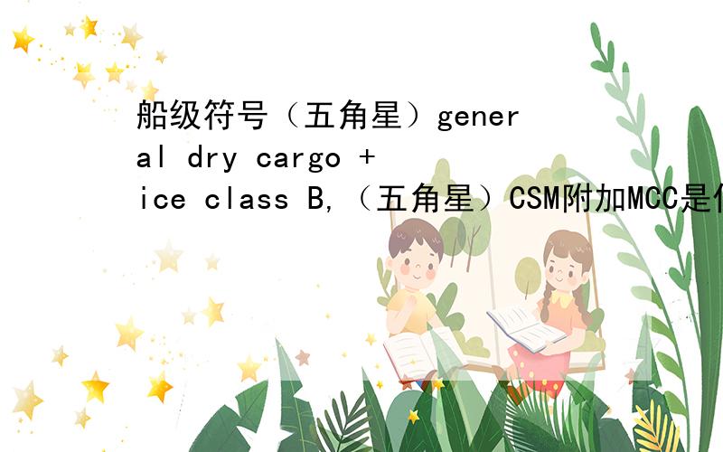 船级符号（五角星）general dry cargo +ice class B,（五角星）CSM附加MCC是什么意思
