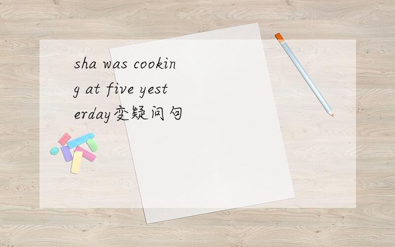 sha was cooking at five yesterday变疑问句