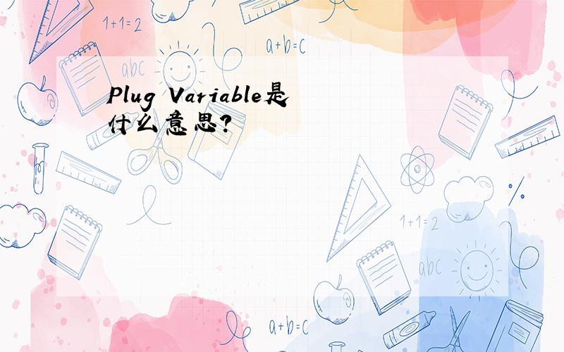 Plug Variable是什么意思?