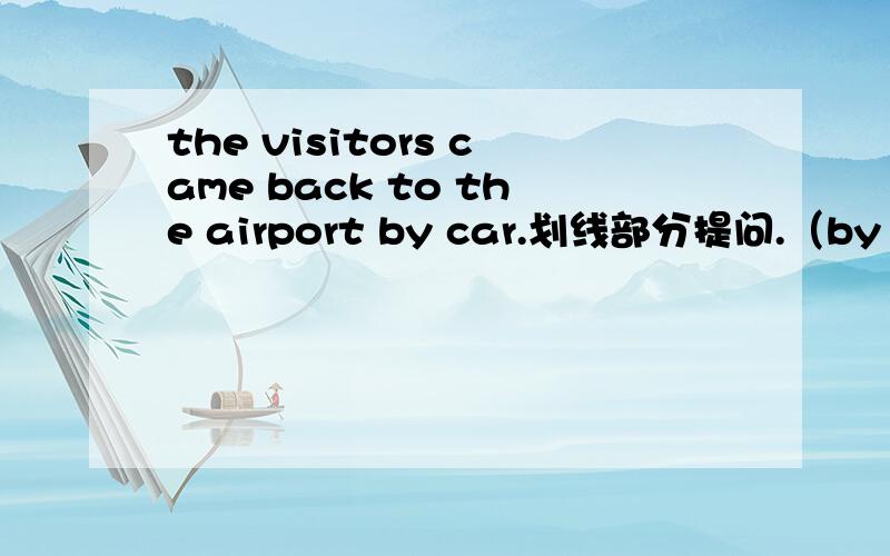 the visitors came back to the airport by car.划线部分提问.（by car划线）