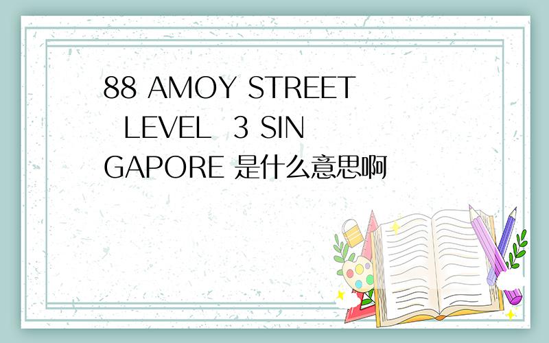 88 AMOY STREET  LEVEL  3 SINGAPORE 是什么意思啊