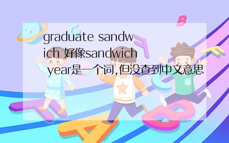 graduate sandwich 好像sandwich year是一个词,但没查到中文意思