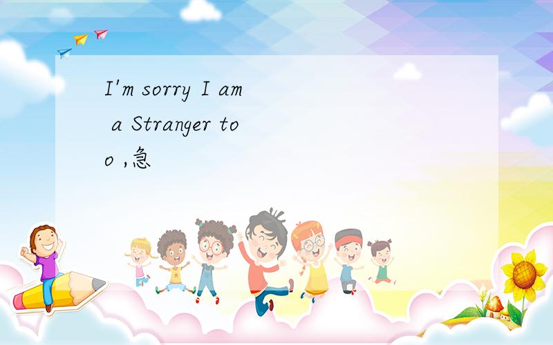I'm sorry I am a Stranger too ,急