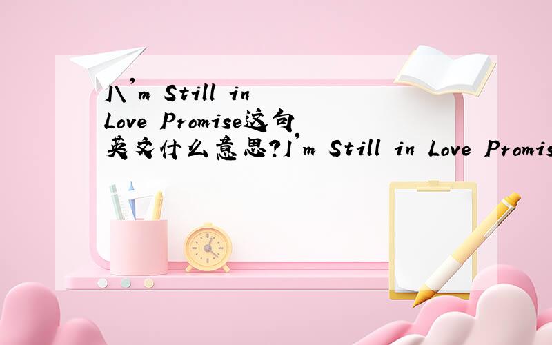 I\'m Still in Love Promise这句英文什么意思?I'm Still in Love Promise