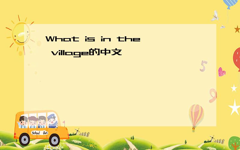 What is in the village的中文