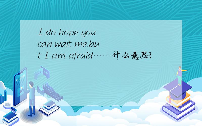 I do hope you can wait me.but I am afraid……什么意思?