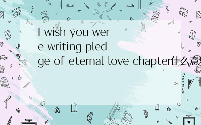 I wish you were writing pledge of eternal love chapter什么意思