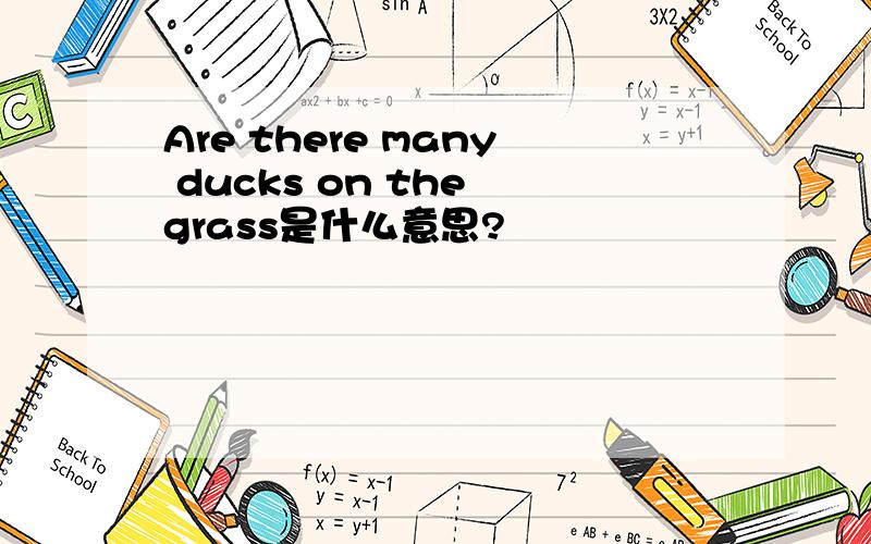 Are there many ducks on the grass是什么意思?