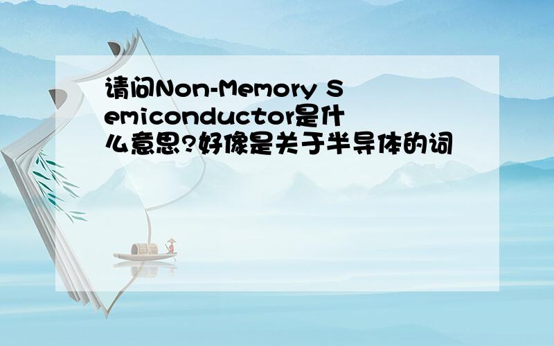 请问Non-Memory Semiconductor是什么意思?好像是关于半导体的词