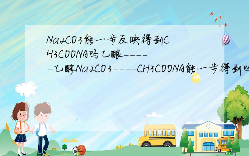 Na2CO3能一步反映得到CH3COONA吗乙酸-----乙醇Na2CO3----CH3COONA能一步得到吗