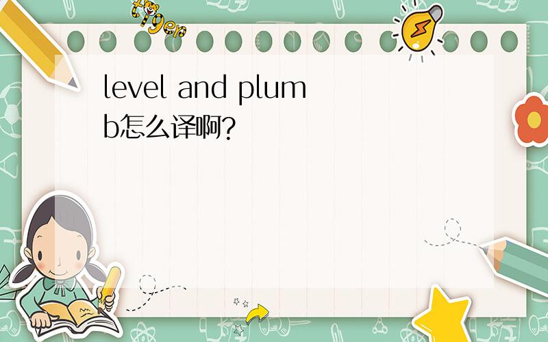 level and plumb怎么译啊?