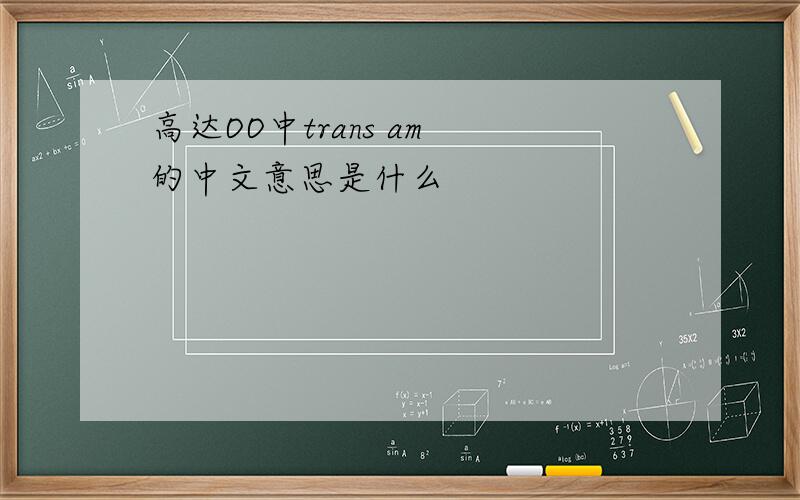 高达OO中trans am 的中文意思是什么