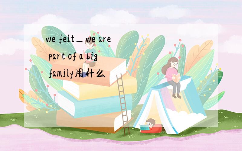 we felt_we are part of a big family用什么