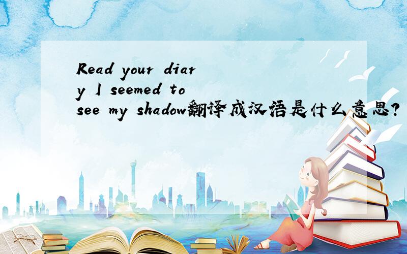 Read your diary I seemed to see my shadow翻译成汉语是什么意思?