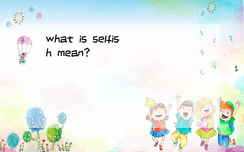 what is selfish mean?