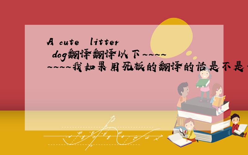 A cute  litter dog翻译翻译以下~~~~~~~~我如果用死板的翻译的话是不是一只可爱的垃圾狗?