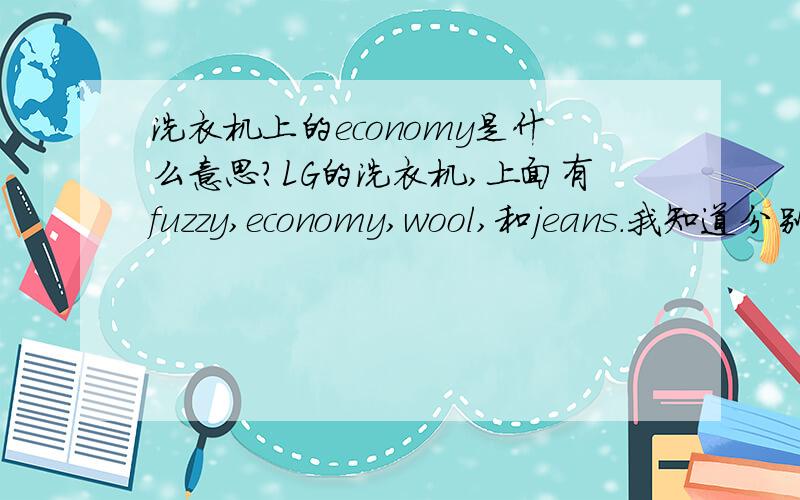 洗衣机上的economy是什么意思?LG的洗衣机,上面有fuzzy,economy,wool,和jeans.我知道分别是绒毛 牛仔和羊毛,但是economy是指的什么?