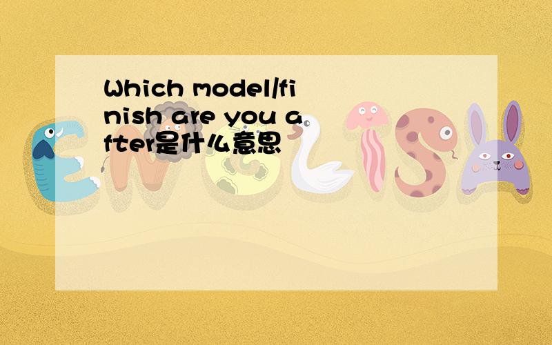 Which model/finish are you after是什么意思