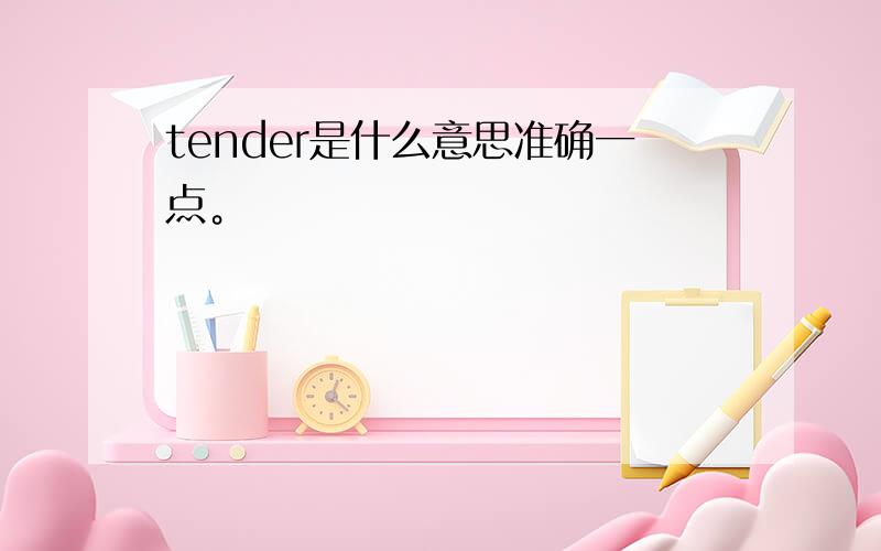 tender是什么意思准确一点。