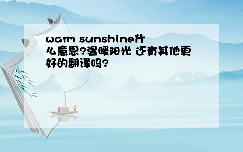 warm sunshine什么意思?温暖阳光 还有其他更好的翻译吗?