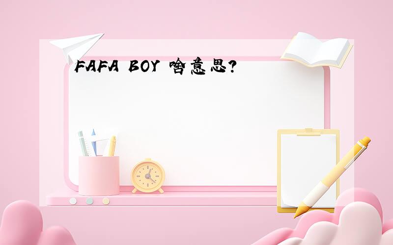 FAFA BOY 啥意思?
