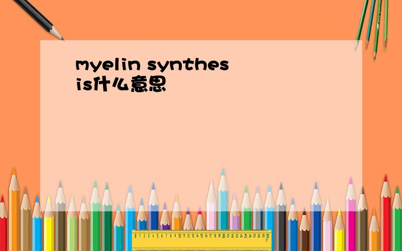 myelin synthesis什么意思
